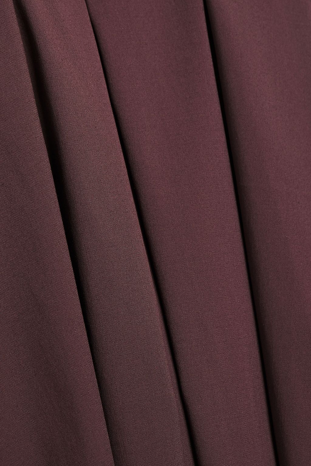 BRUNELLO CUCINELLI Tie-neck pleated cotton-blend poplin top