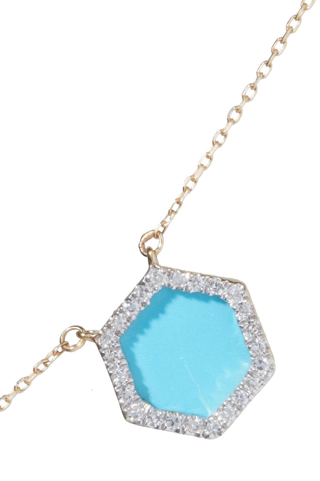 ADINA REYTER 14-karat gold, diamond and turquoise necklace