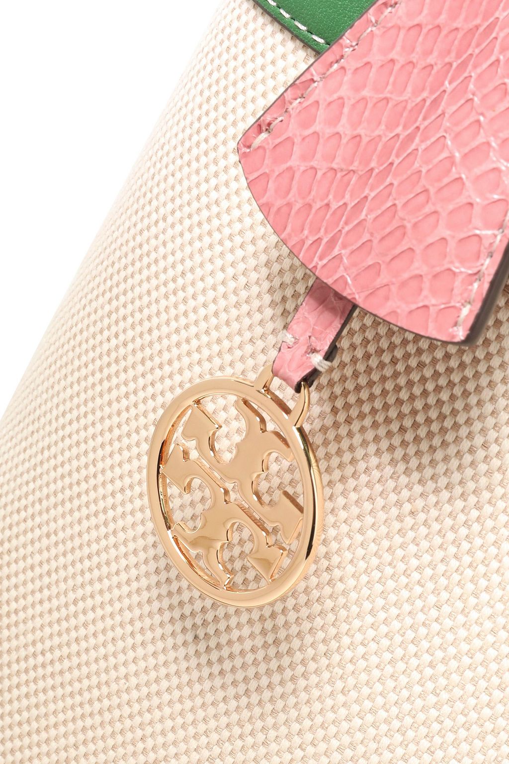TORY BURCH Leather-trimmed canvas shoulder bag
