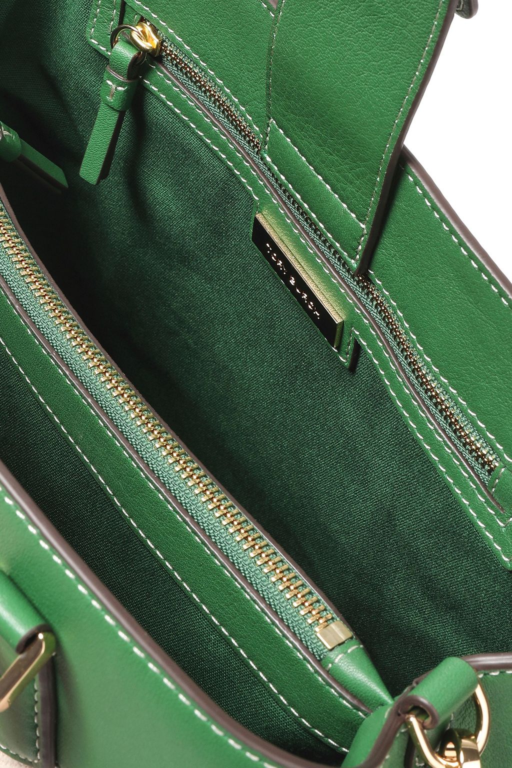 TORY BURCH Leather-trimmed canvas shoulder bag