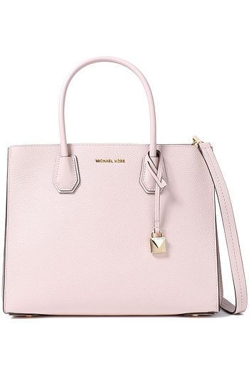 Logo-appliquéd textured-leather tote Logo-appliquéd textured-leather tote