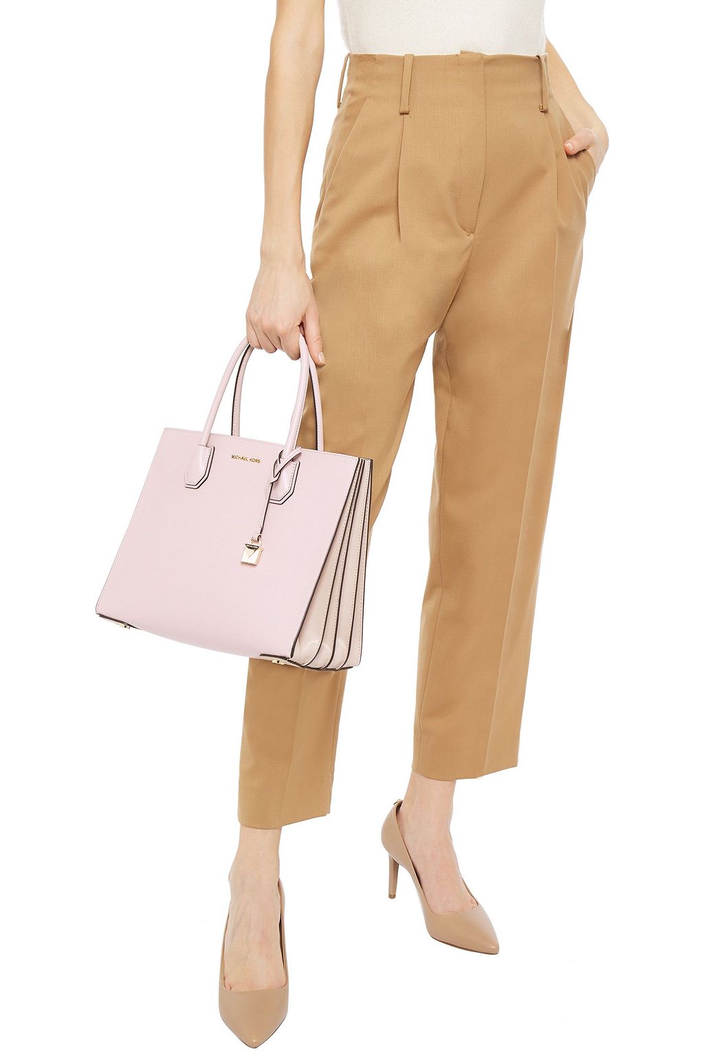 MICHAEL MICHAEL KORS Logo-appliquéd textured-leather tote