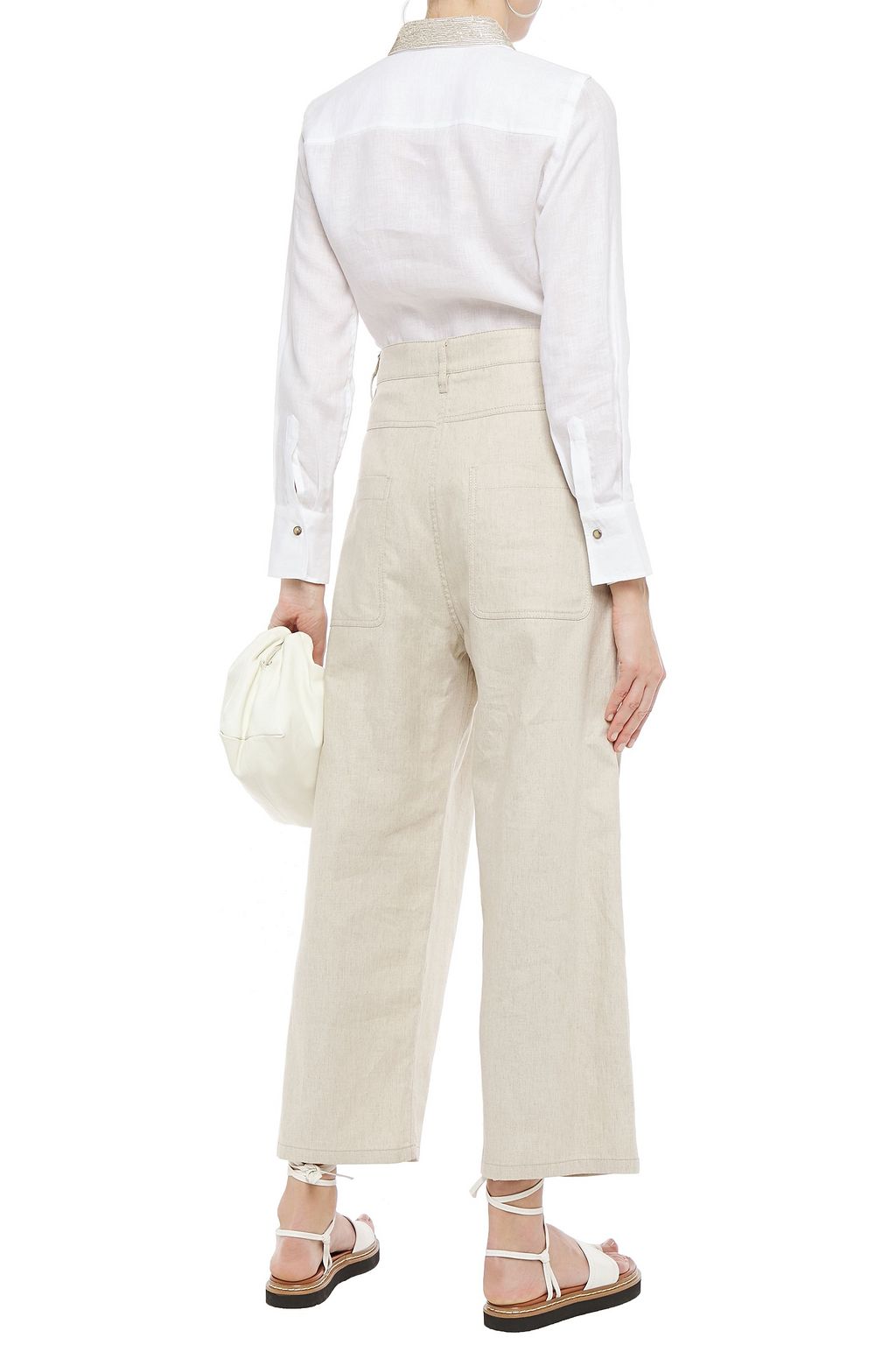 BRUNELLO CUCINELLI Embellished linen shirt