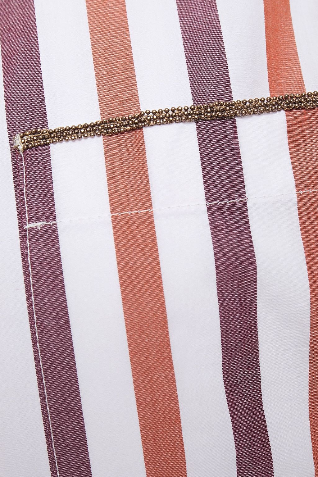 BRUNELLO CUCINELLI Bead-embellished striped cotton-poplin blouse