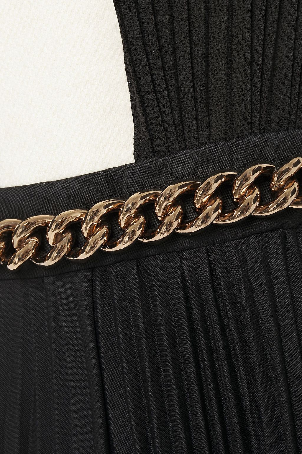 VICTORIA BECKHAM Wool twill-paneled pleated georgette maxi dress