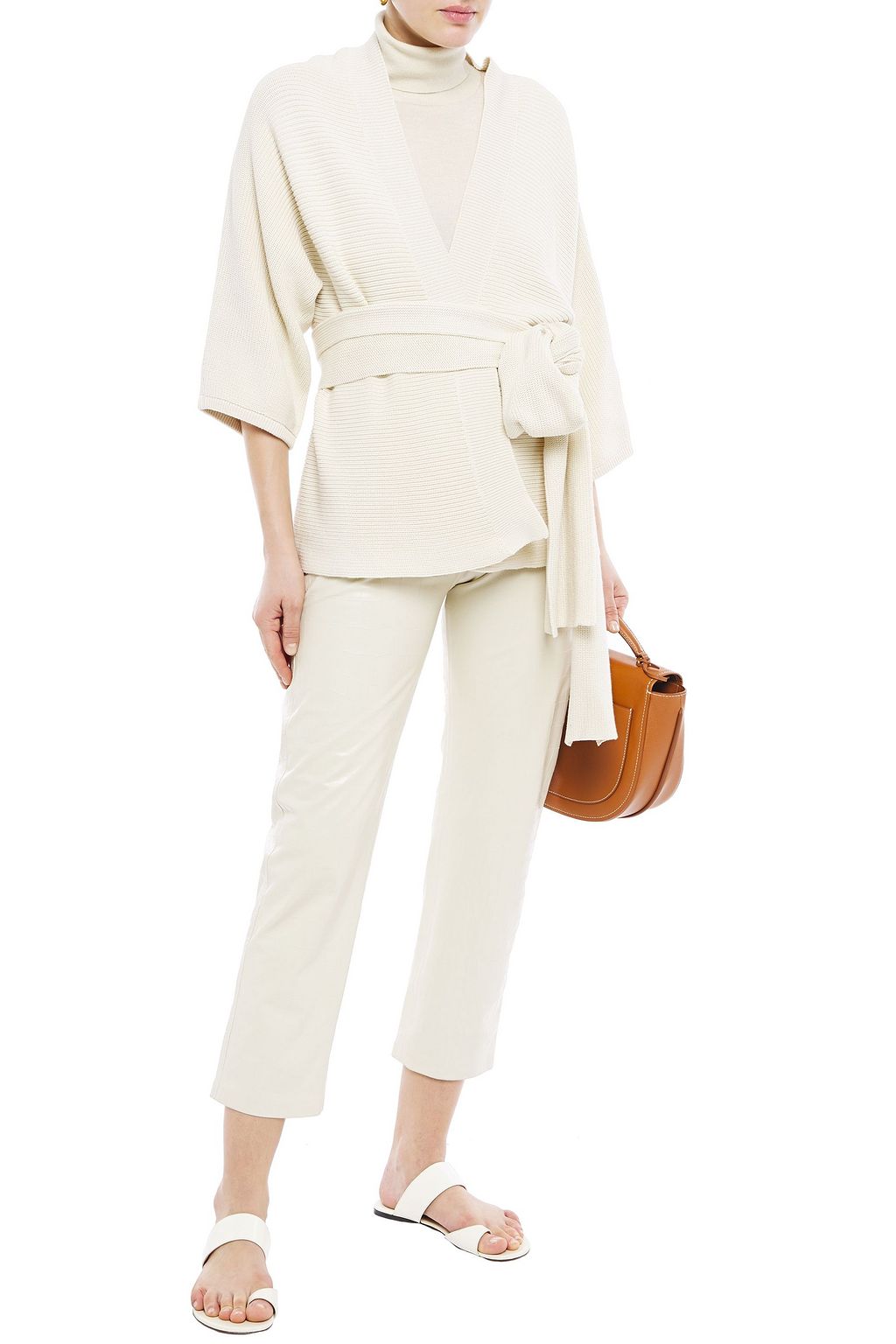 BRUNELLO CUCINELLI Belted ribbed cotton cardigan