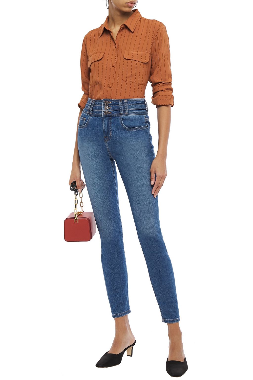 CURRENT/ELLIOTT The Pinball Stiletto high-rise skinny jeans