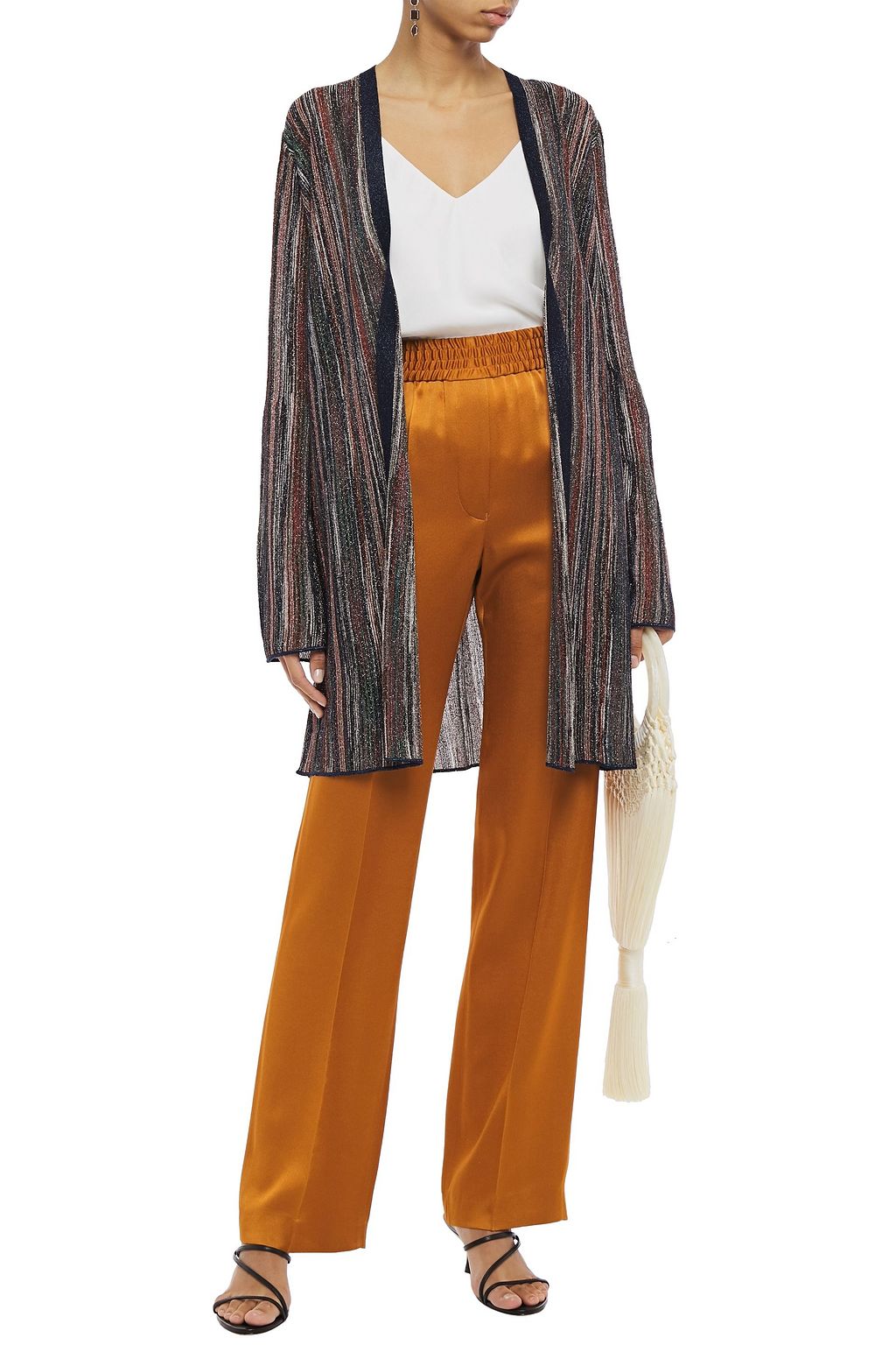 M MISSONI Ribbed metallic striped knitted cardigan
