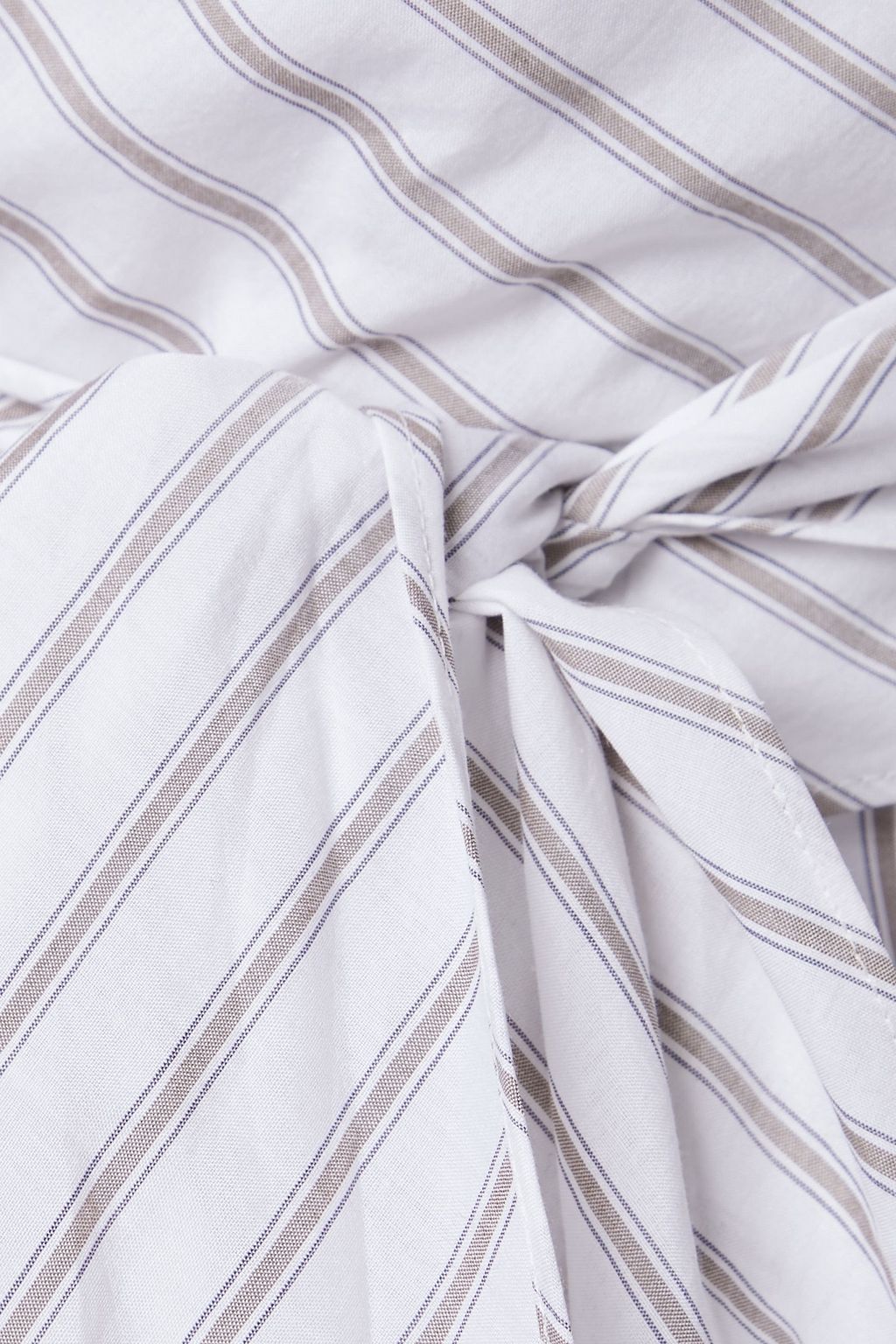 BRUNELLO CUCINELLI Striped cotton wrap blouse