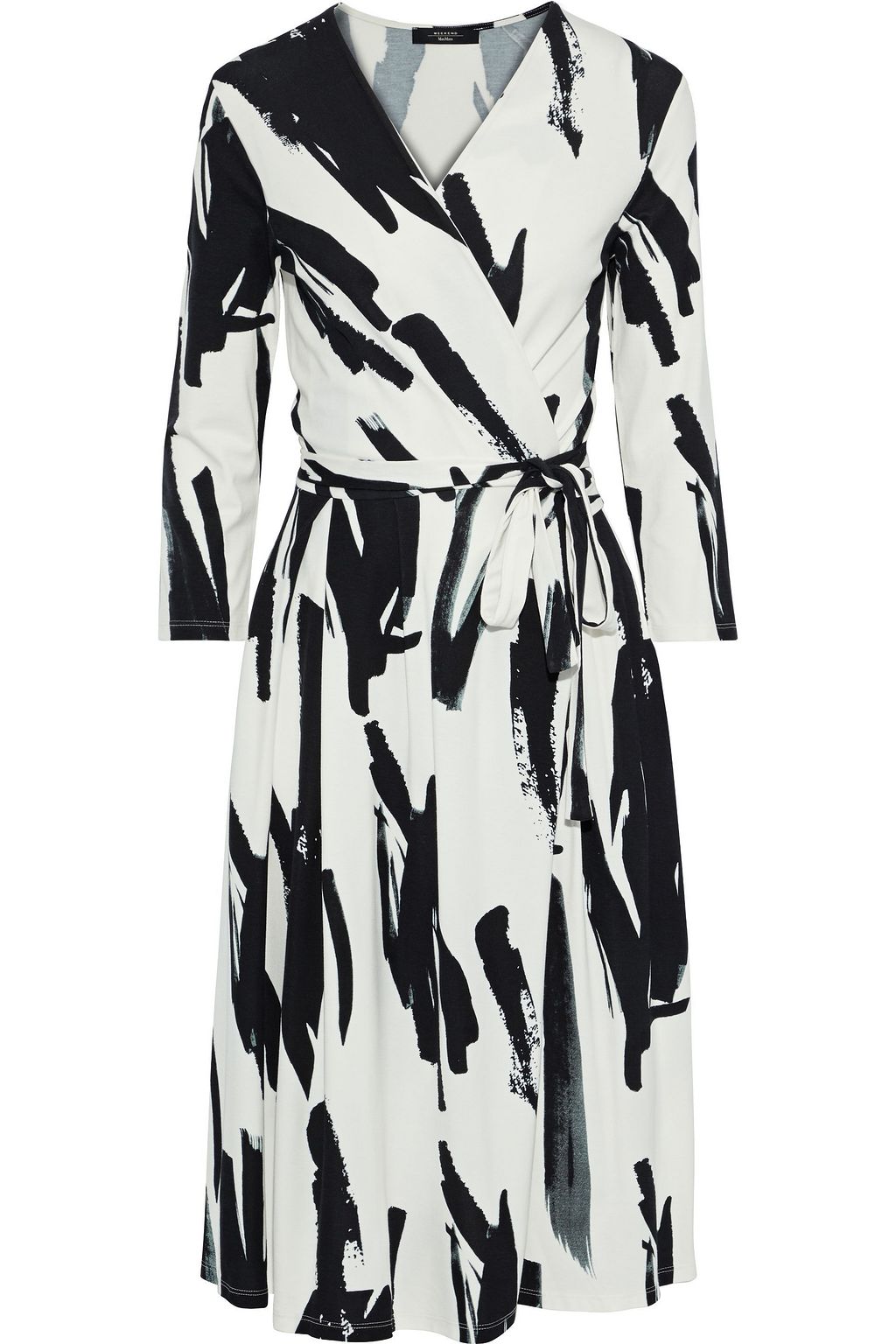 white jersey wrap dress