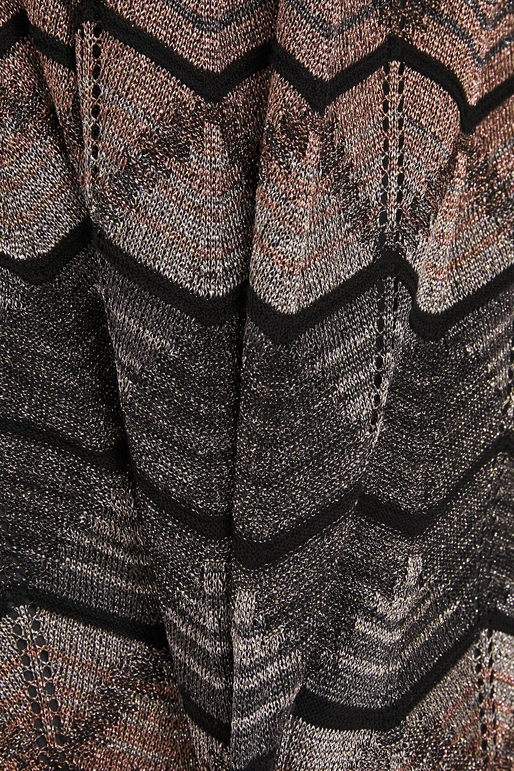 M MISSONI Open-back metallic crochet-knit maxi dress