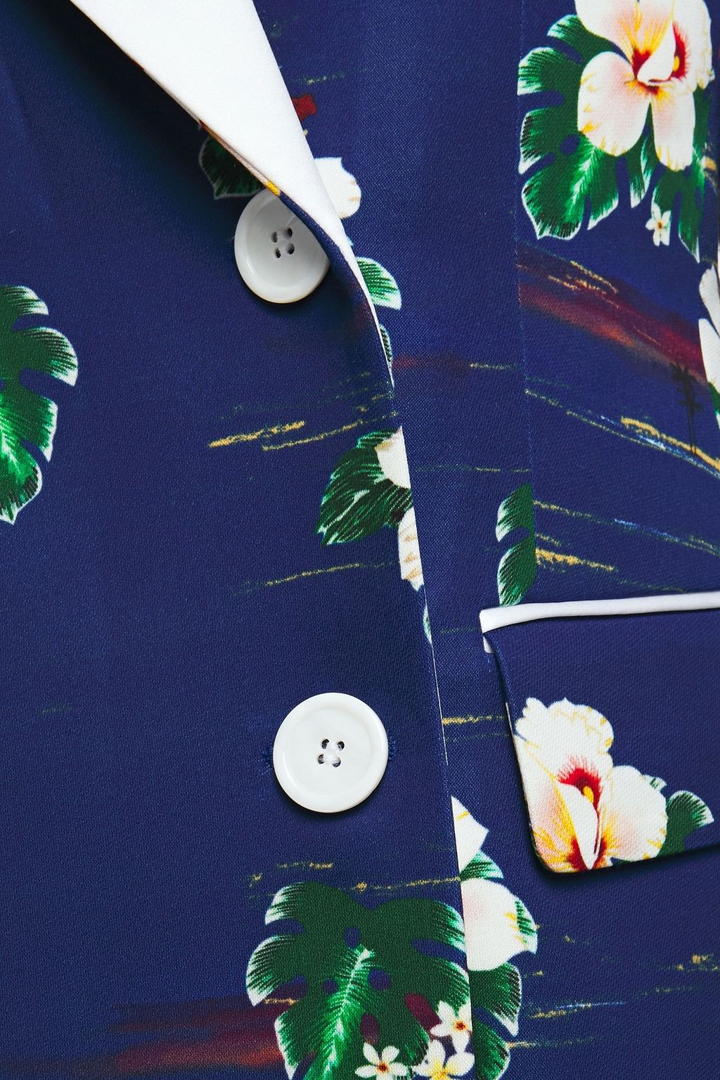 RACIL Winston double-breasted floral-print cady blazer