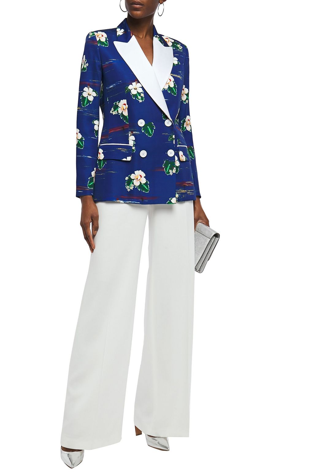 RACIL Winston double-breasted floral-print cady blazer