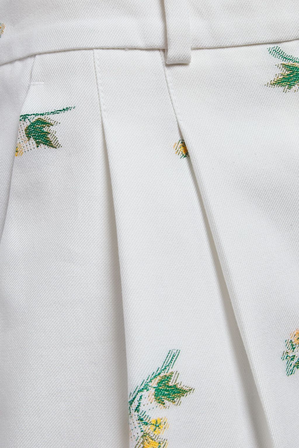 RACIL Max pleated floral-print cotton-blend twill shorts