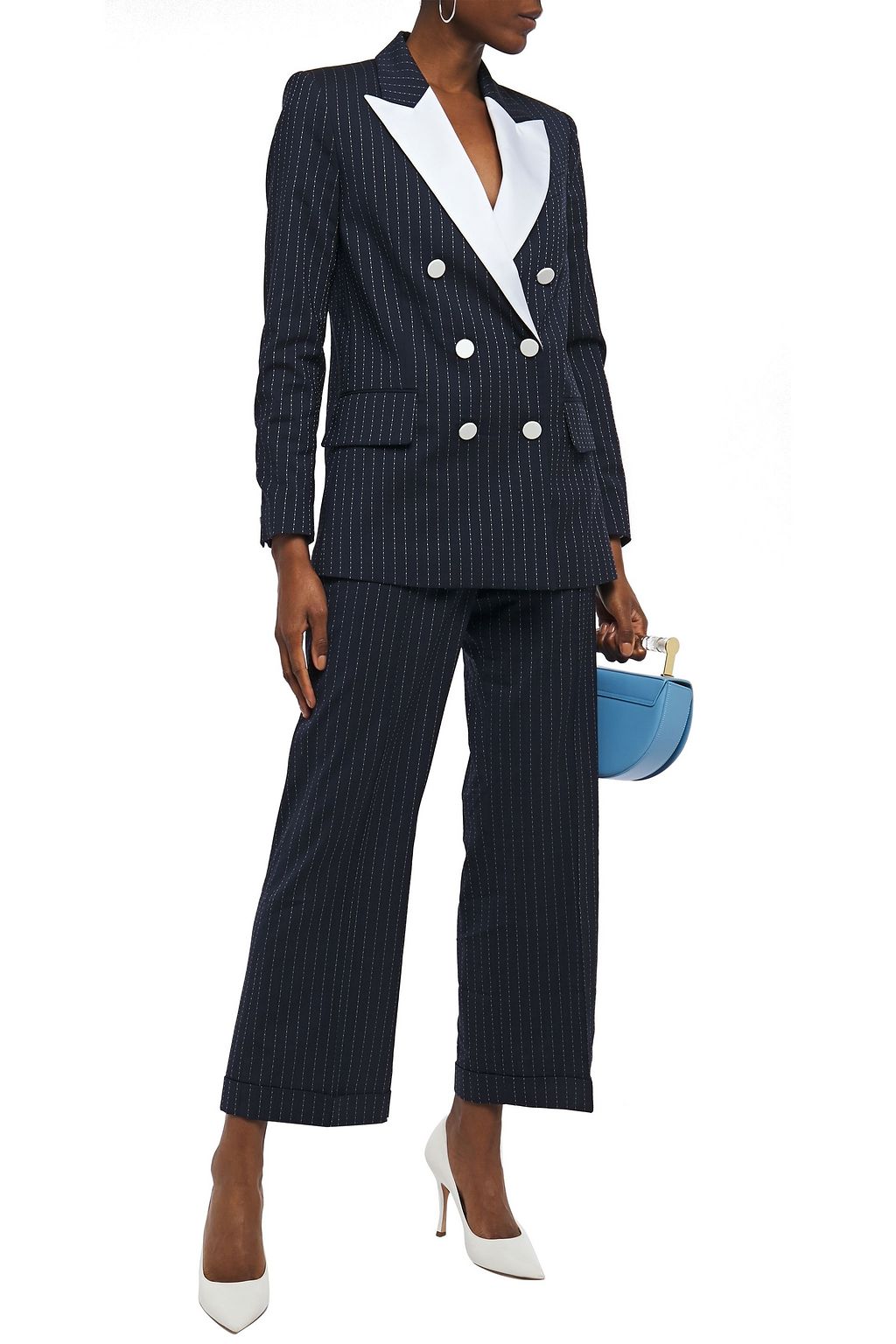 RACIL Pinstriped stretch-wool straight-leg pants