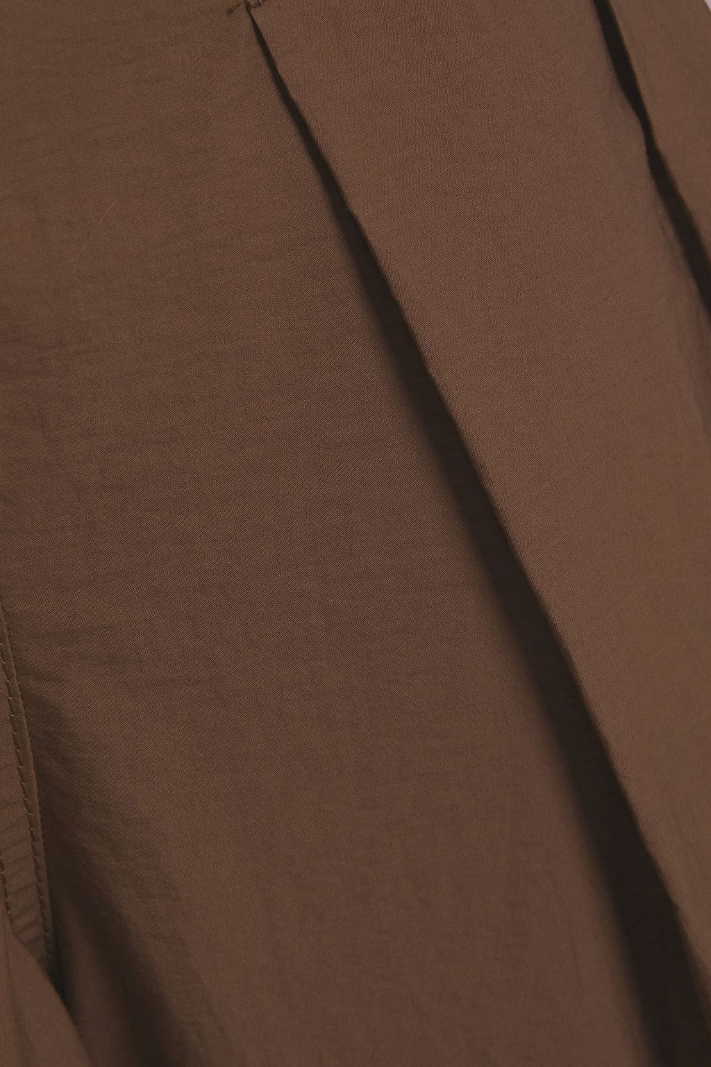 BRUNELLO CUCINELLI Pleated cotton-blend wide-leg pants