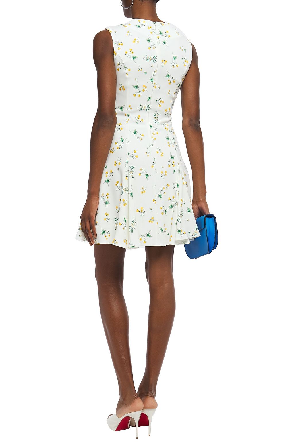 RACIL Lana floral-print stretch-cady mini dress