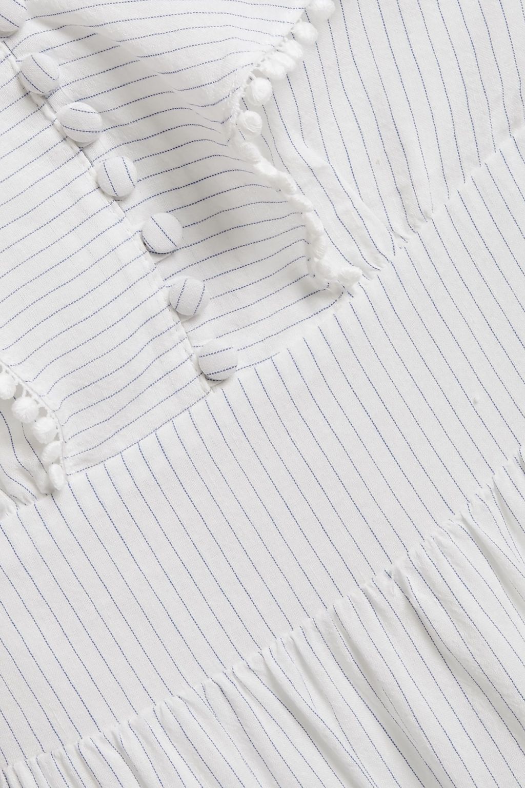VANESSA BRUNO Picot-trimmed striped gauze maxi dress