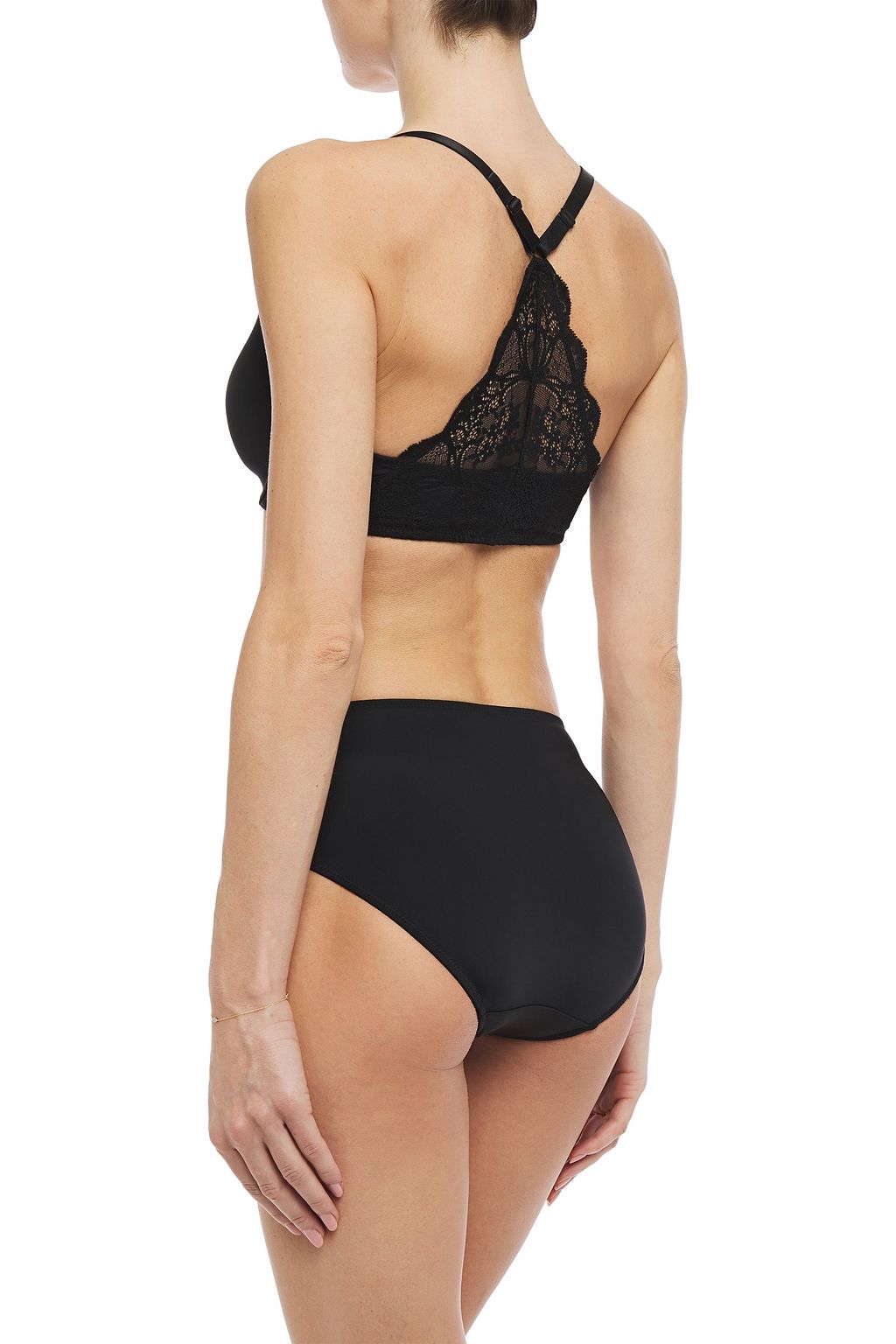 WACOAL Lace-trimmed jersey balconette bra
