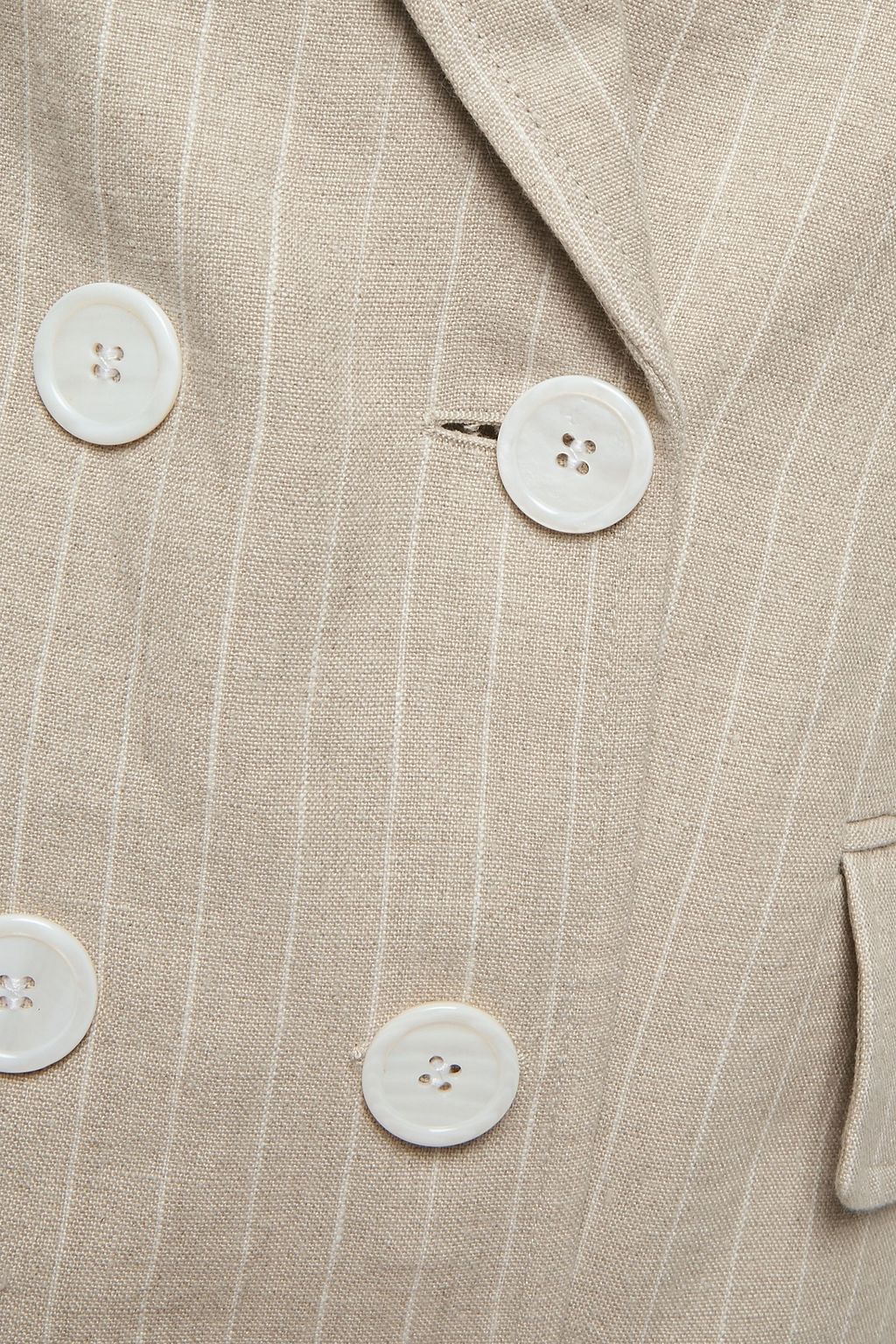 RACIL Casablanca double-breasted pintstriped linen blazer