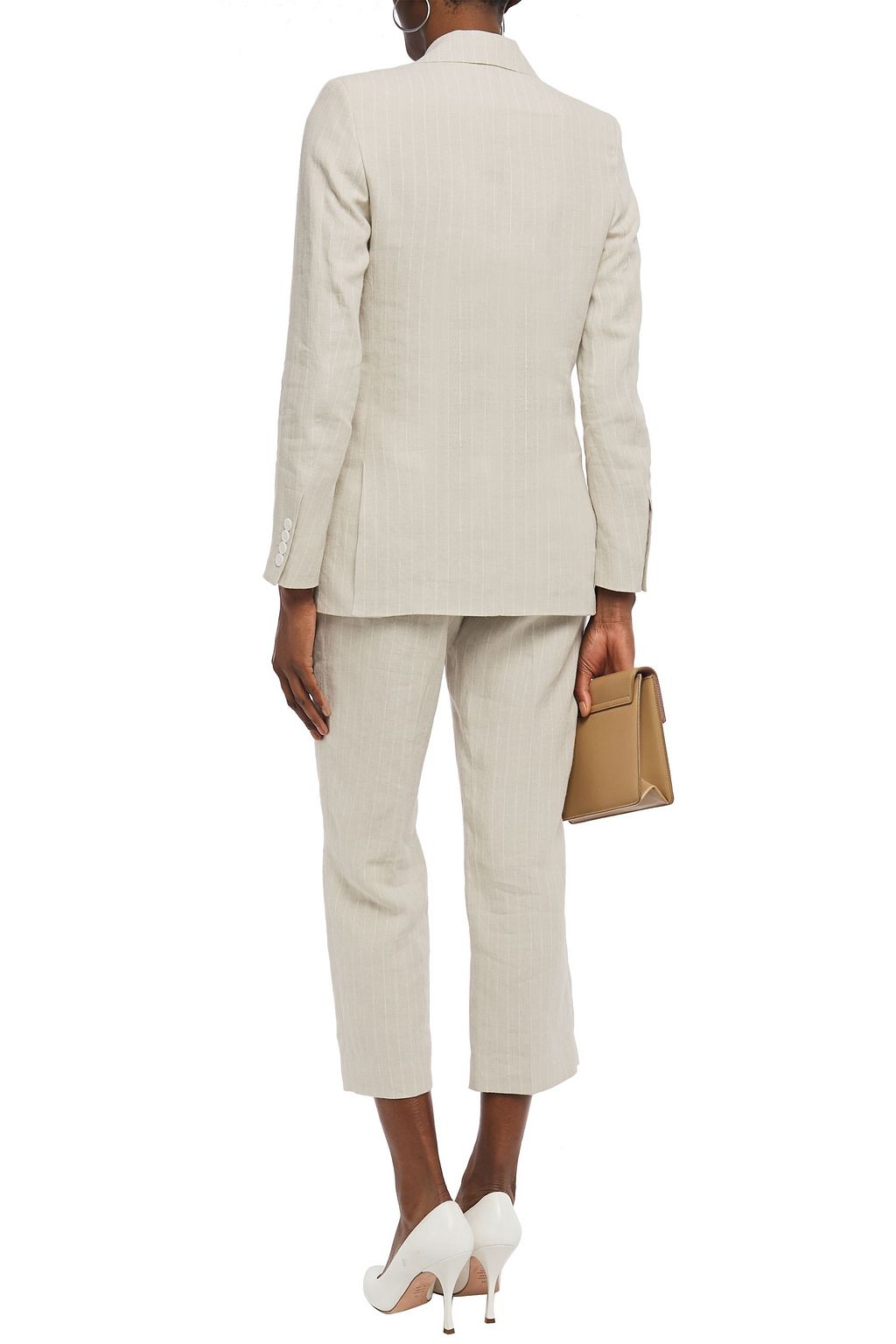 RACIL Casablanca double-breasted pintstriped linen blazer
