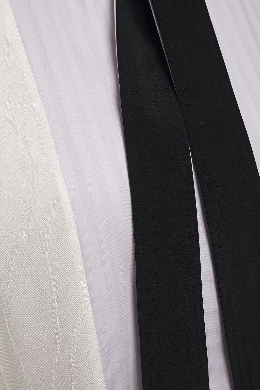 JW ANDERSON Asymmetric crepe de chine, jacquard and cotton-poplin midi dress