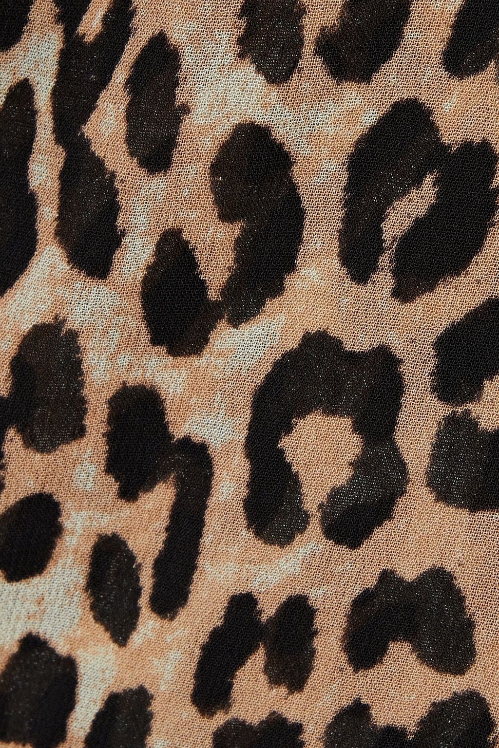 GANNI Asymmetric leopard-print georgette midi wrap dress