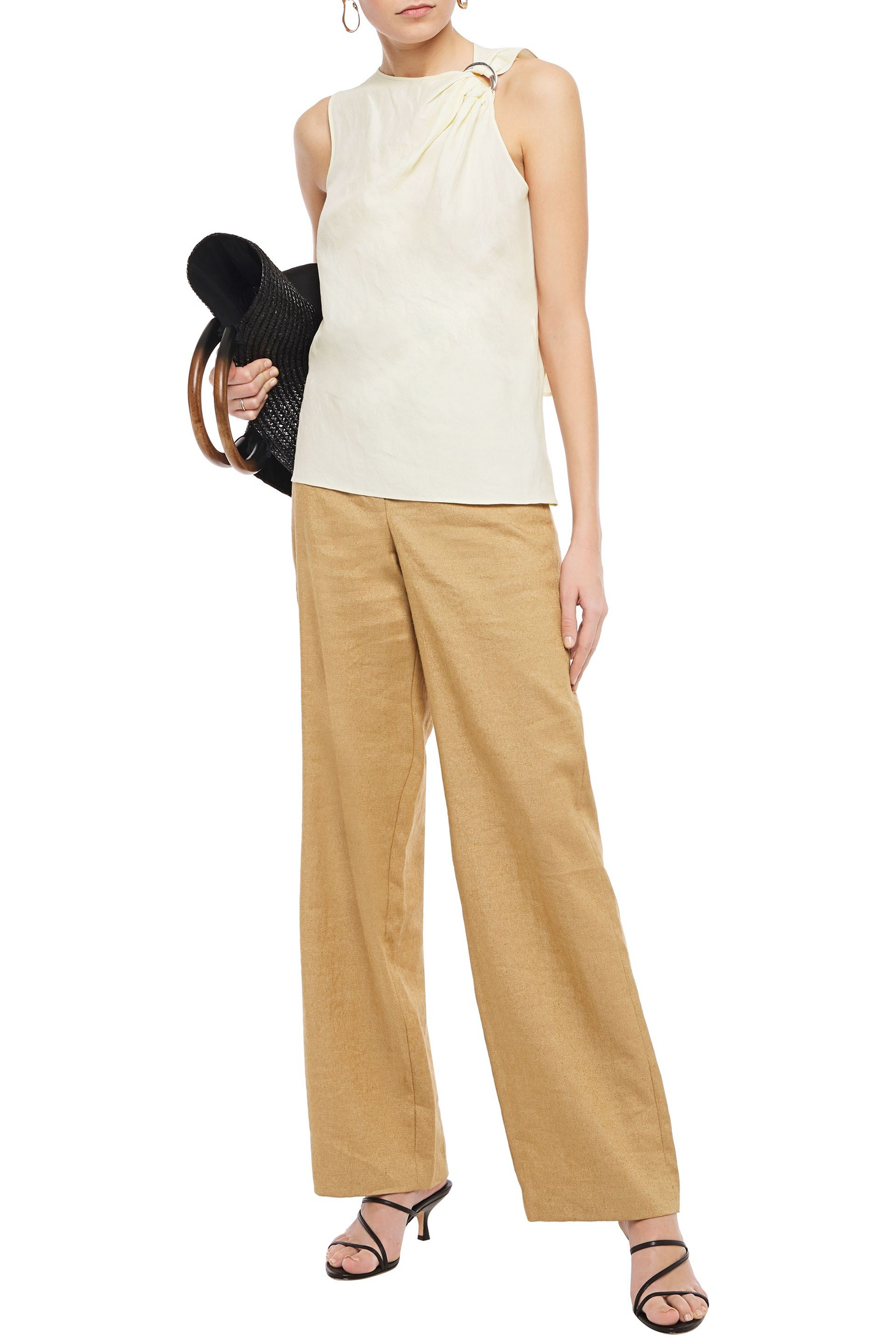 VANESSA BRUNO Leonia draped ring-embellished woven top