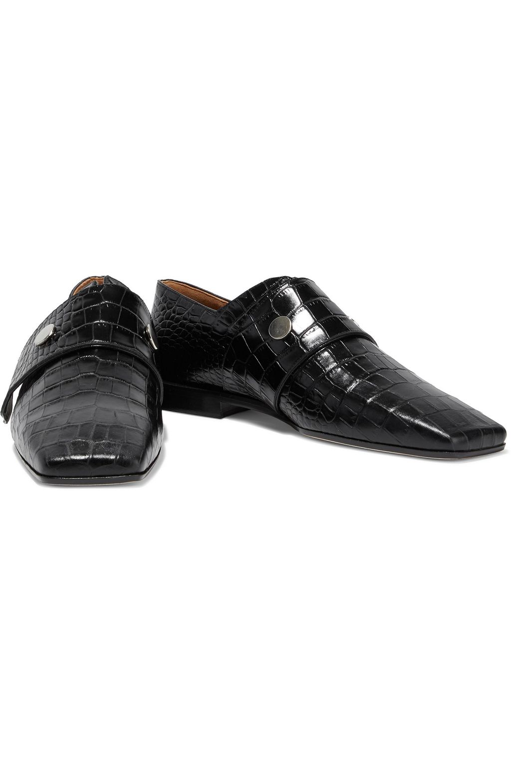 VICTORIA BECKHAM Croc-effect leather loafers