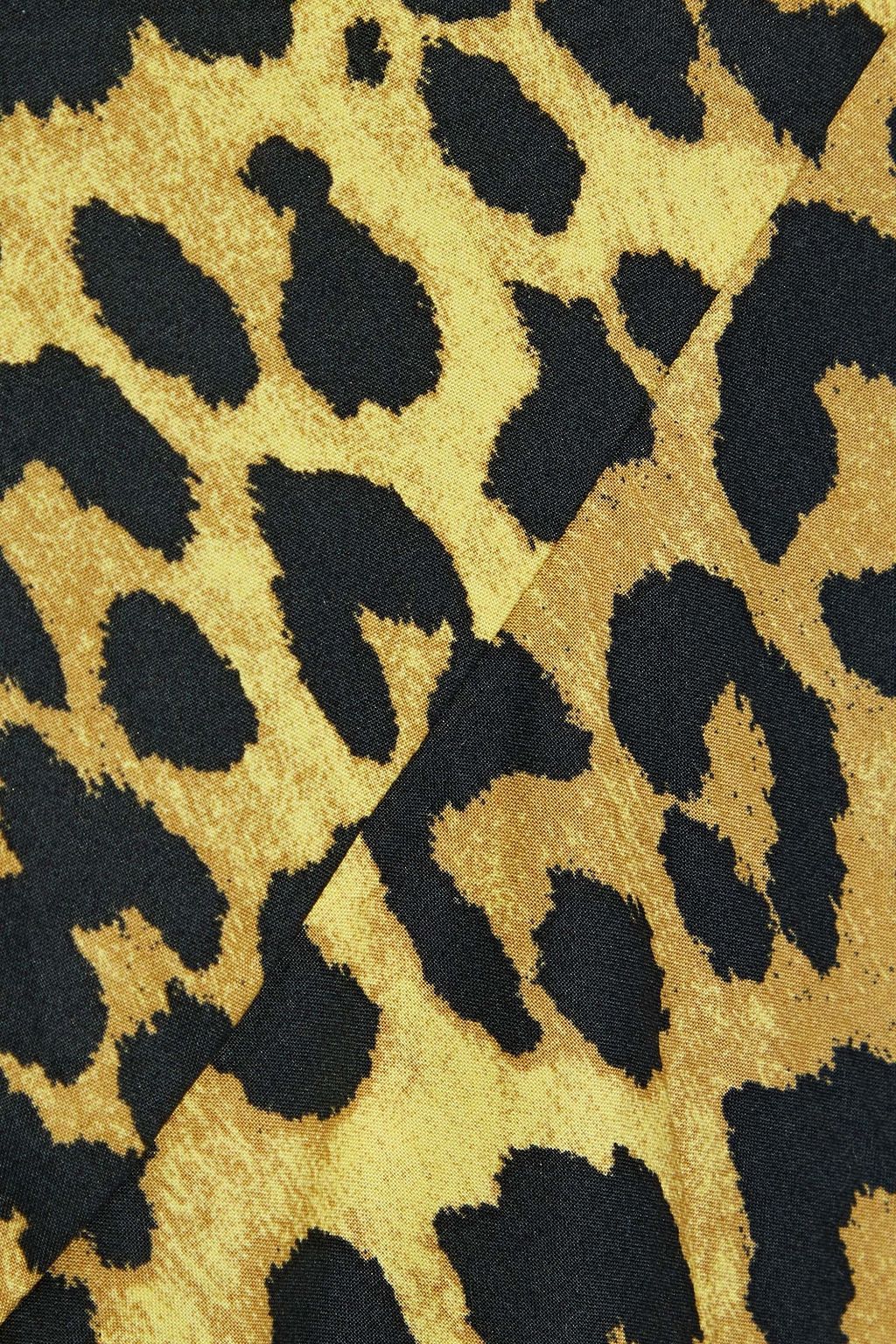 GANNI Bijou leopard-print cotton-poplin wrap midi dress