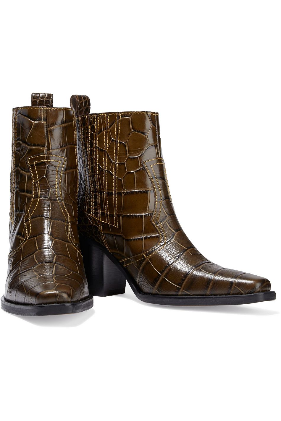 green croc ankle boots