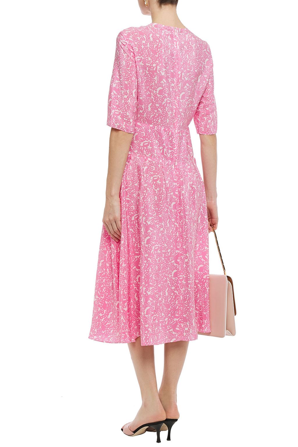 MARNI Lylee pleated printed silk-crepe midi dress