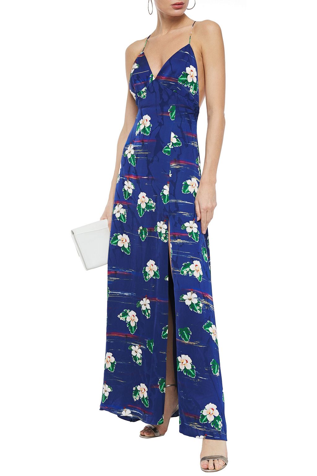 RACIL Elvira open-back floral-print satin-jacquard maxi dress