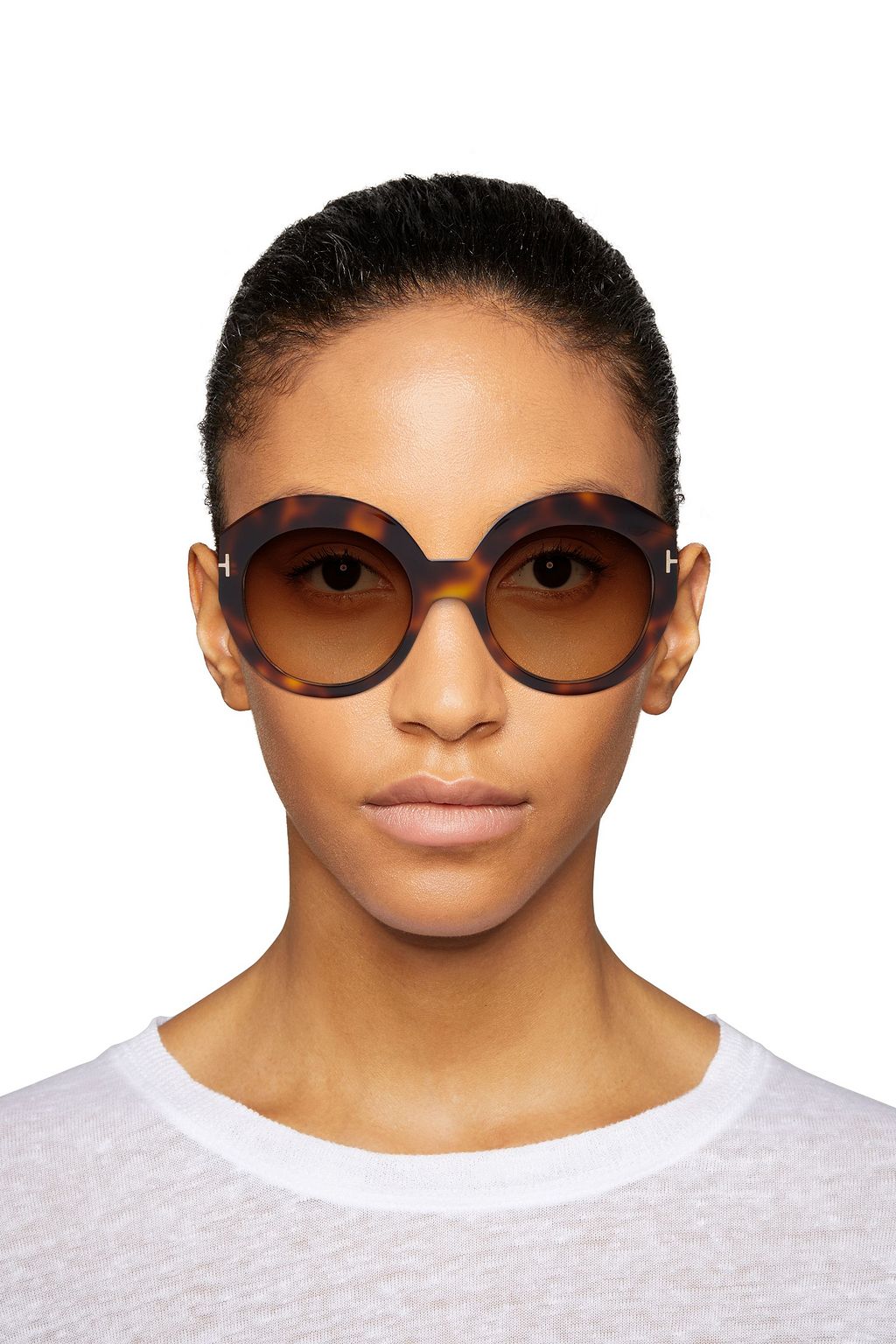 TOM FORD Round-frame acetate sunglasses