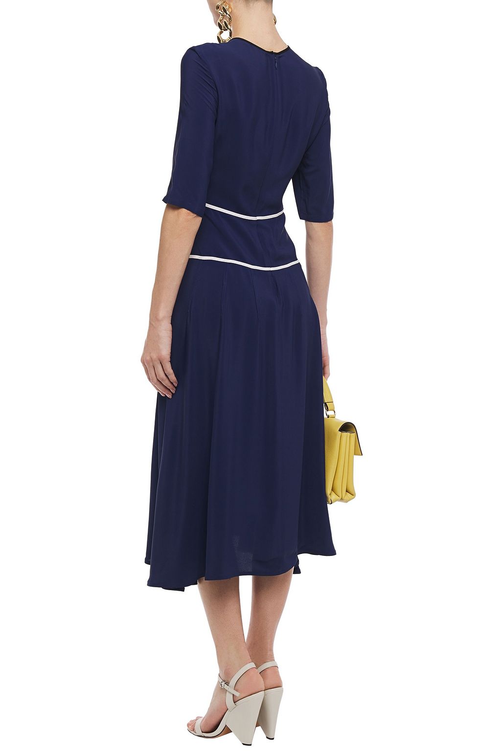 MARNI Piped crepe midi dress