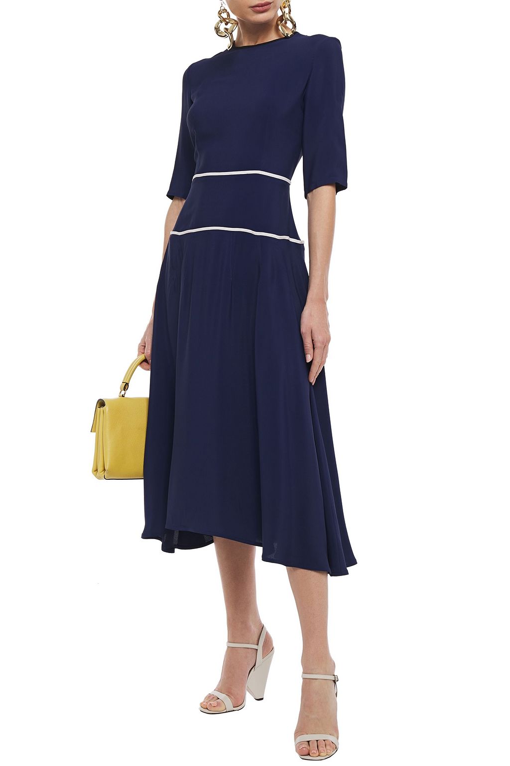 MARNI Piped crepe midi dress