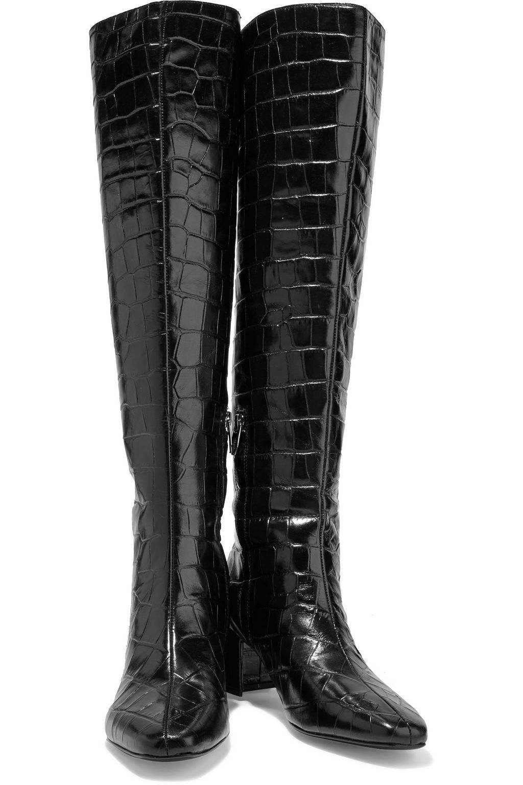 SIGERSON MORRISON Paislee croc-effect leather knee boots