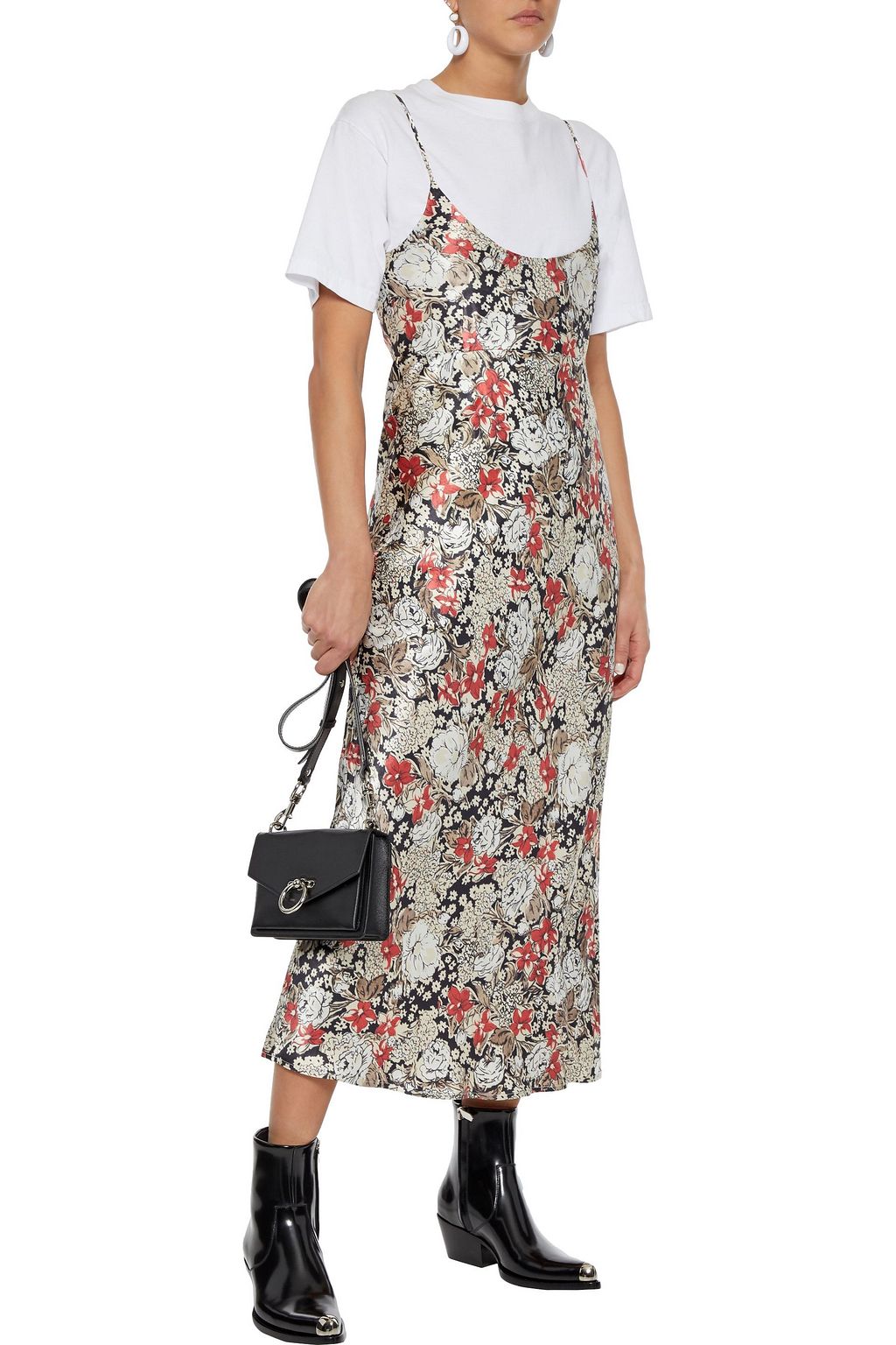 ganni cameron satin slip dress