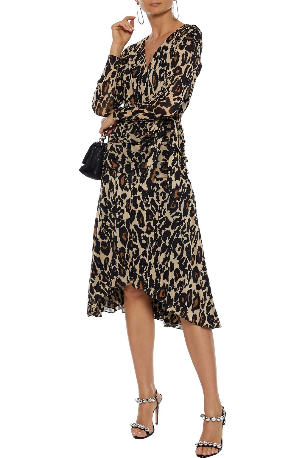 DIANE VON FURSTENBERG Rilynn wrap-effect printed stretch-mesh dress