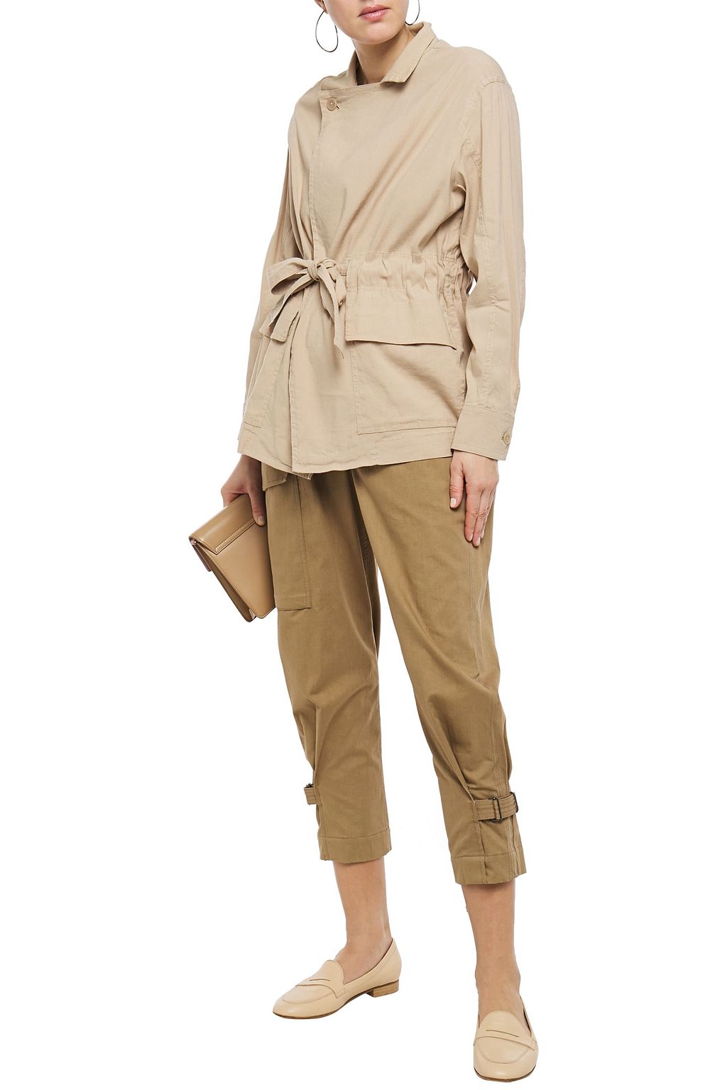 VINCE. Belted linen-blend jacket