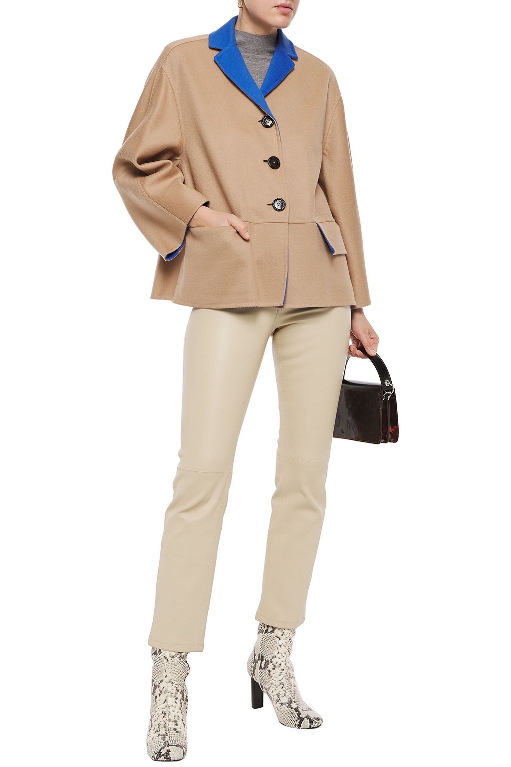 MARNI Oversized reversible wool and cashmere-blend felt coat