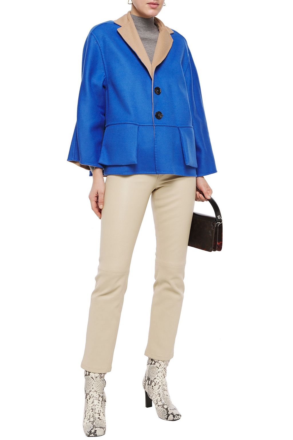 MARNI Oversized reversible wool and cashmere-blend felt coat