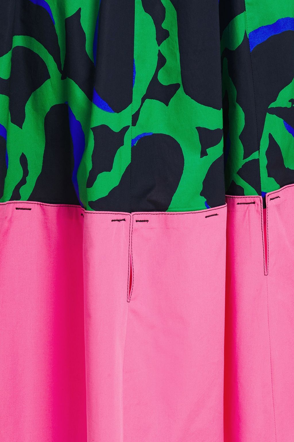 MARNI Paneled printed cotton-poplin skirt