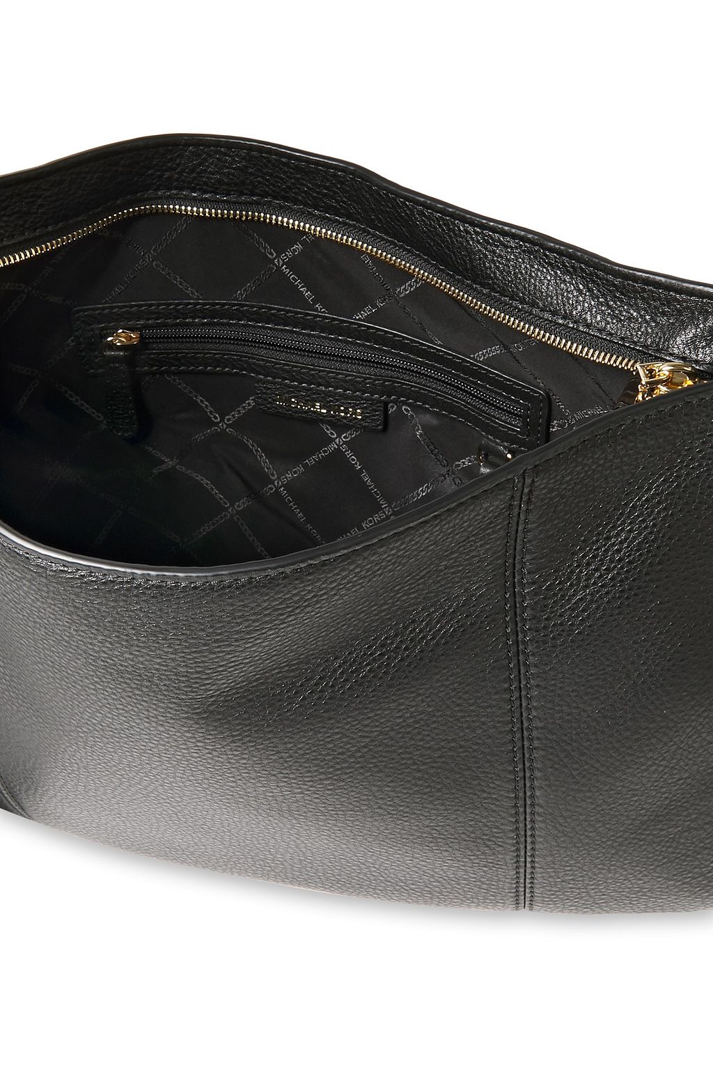 MICHAEL MICHAEL KORS Logo-appliquéd textured-leather shoulder bag
