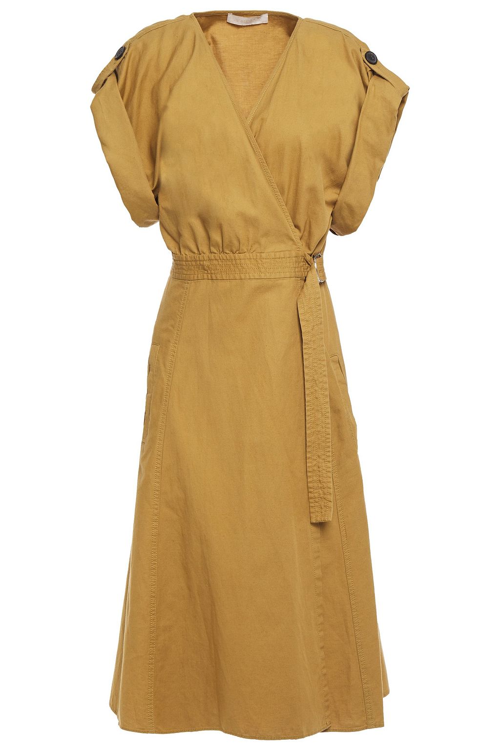 cotton linen wrap dress