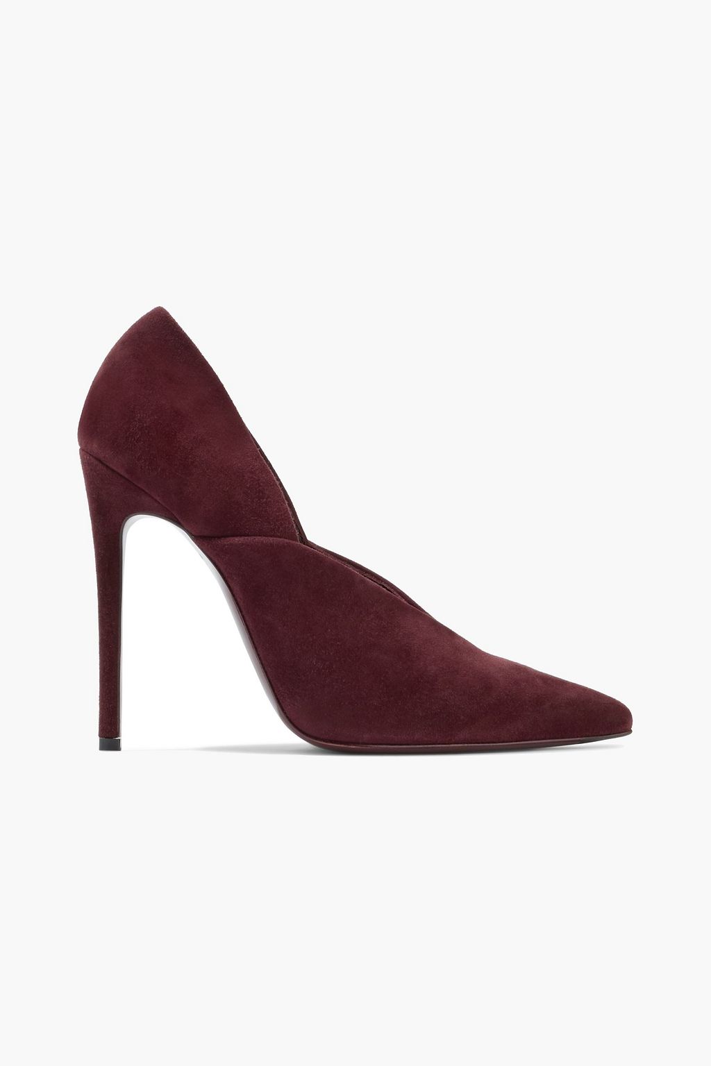 maroon suede pumps