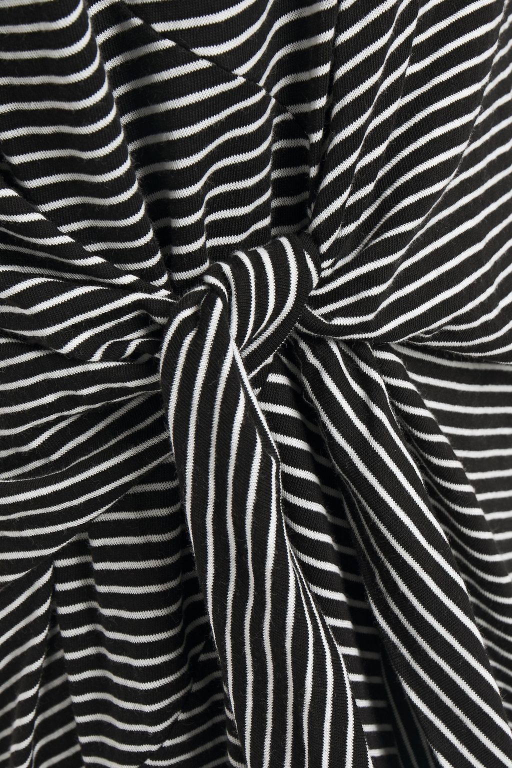 VINCE. Knotted striped cotton-jersey dress