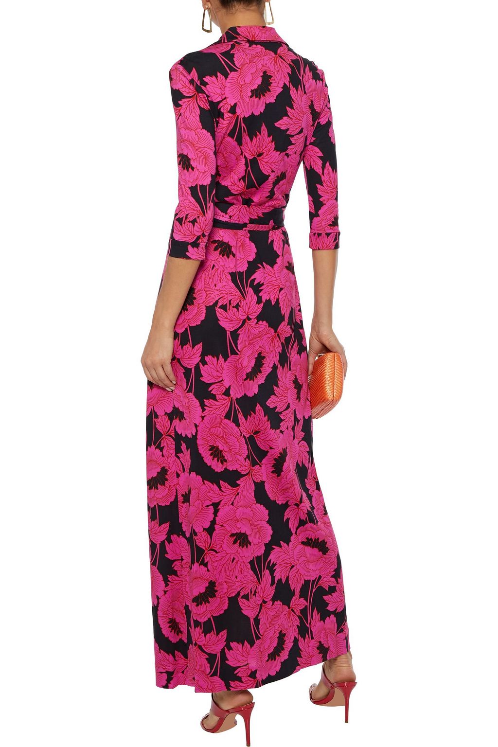 DIANE VON FURSTENBERG Abigail floral-print silk-jersey maxi wrap dress ...