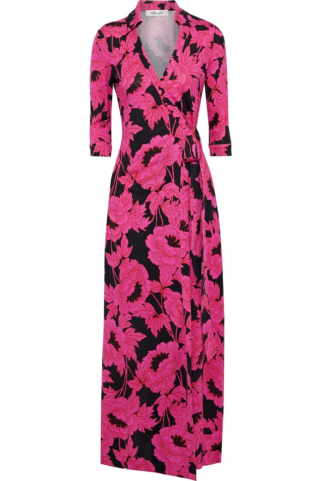 DIANE VON FURSTENBERG Abigail floral-print silk-jersey maxi wrap dress ...