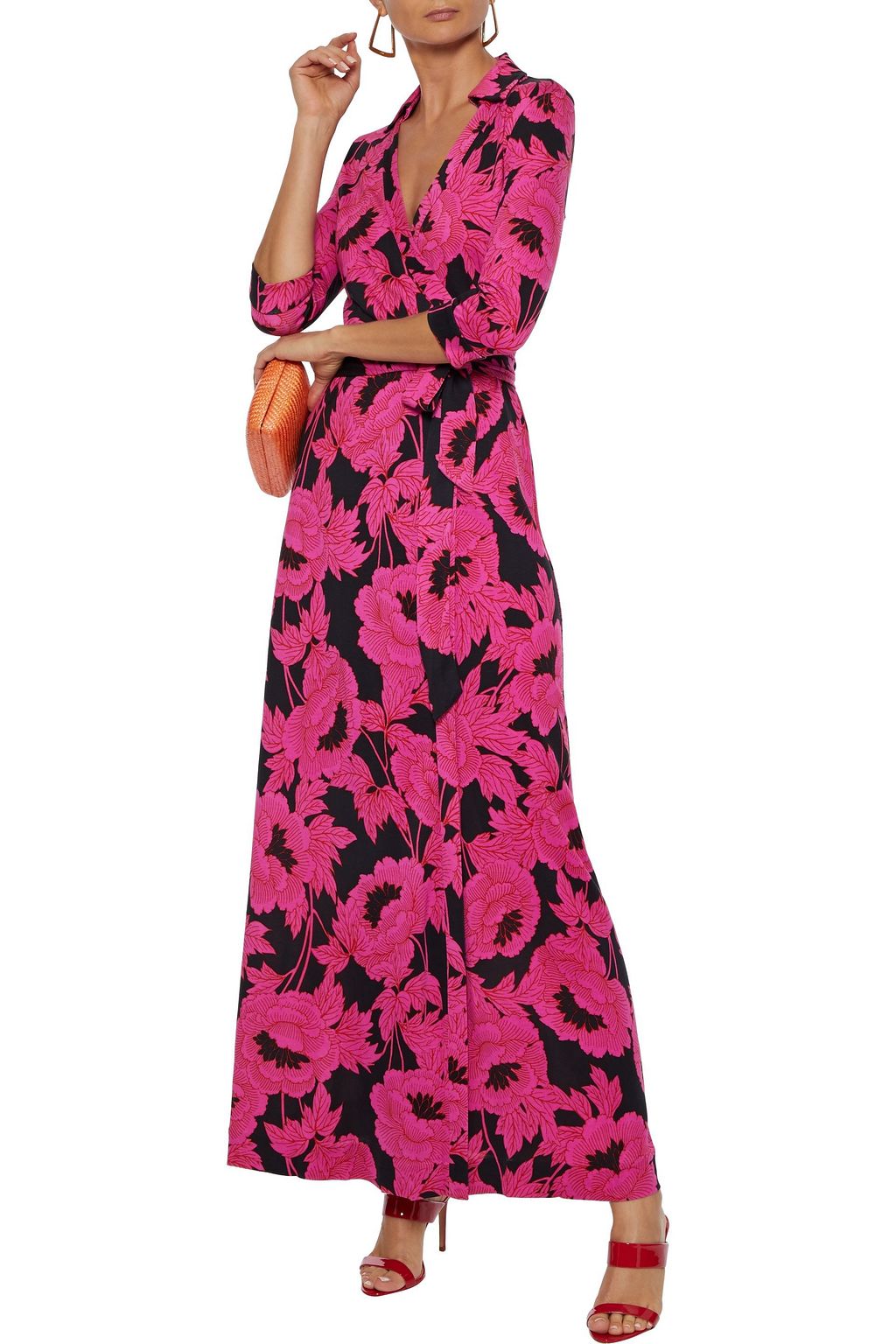 DIANE VON FURSTENBERG Abigail snake-print silk-jersey maxi wrap dress